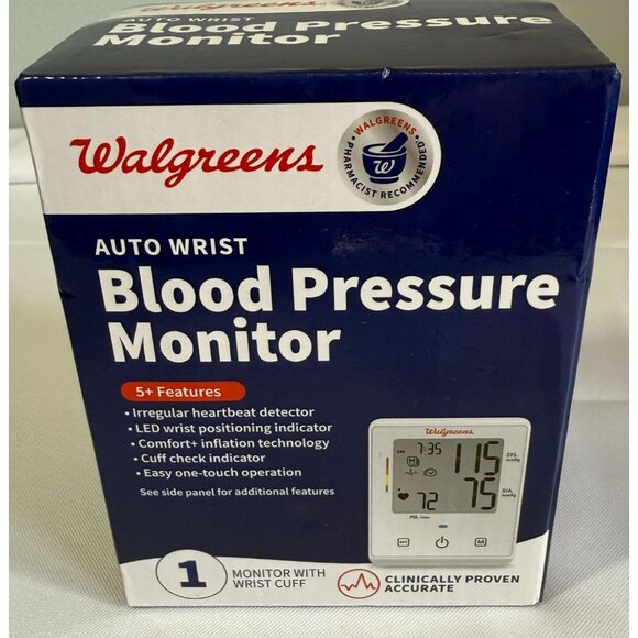 NIB Walgreens Auto Wrist Blood Pressure Monitor Easy One Touch Operation LED - Picture 1 of 6